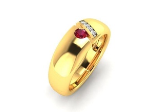 solitario Boda compromiso mujer anillo anillos joya joyería diamante imprimible oro ligero peso minimalista wt plata hermoso friki 3d print model - Mito3D