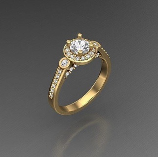 solitario nozze Fidanzamento donne squillare gioielleria anelli oro diamante stampabile argento gioiello moda bianca engagement bellezza 3d print model - Mito3D