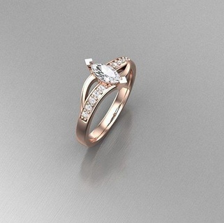 solitario nozze Fidanzamento donne squillare gioielleria anelli diamante stampabile gioiello moda engagement bellezza oro 3d print model - Mito3D