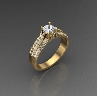 solitario nozze Fidanzamento donne squillare gioielleria anelli oro diamante stampabile argento gioiello bianca moda engagement bellezza 3d print model - Mito3D
