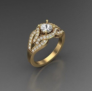 Solitär Hochzeit Engagement Frauen Ring Schmuck Ringe Gold Diamant druckbar Silber Juwel Mode engagem Schönheit 3d print model - Mito3D