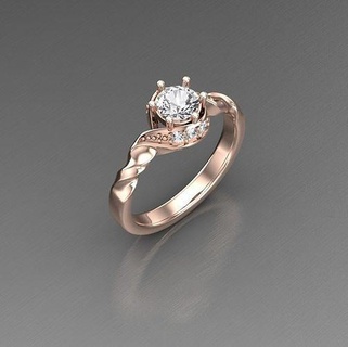solitario nozze Fidanzamento donne squillare gioielleria anelli diamante oro stampabile gioiello moda bellezza engagement 3d print model - Mito3D