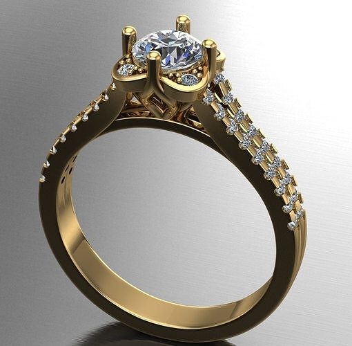 solitaire wedding engagement women ring jewelry rings gold diamond printable silver jewellery jewel fashion beauty engagem 3D print model - Mito3D