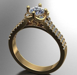 solitario Boda compromiso mujer anillo joyería joya anillos oro diamante imprimible plata Moda belleza enganchar 3d print model - Mito3D