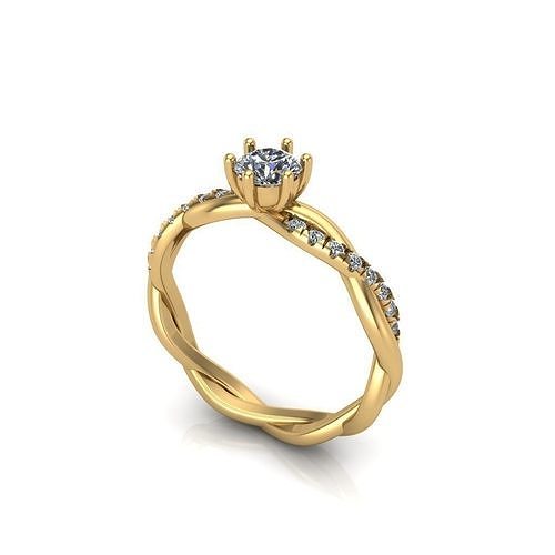 solitario Boda compromiso mujer anillo anillos modelos diamante plata joya joyería imprimible Moda belleza oro enganchar diseño 3D print model - Mito3D