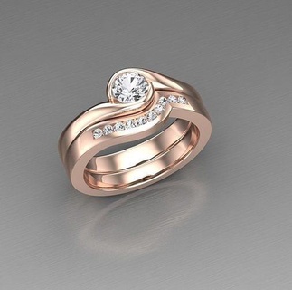 solitario nozze Fidanzamento donne squillare gioielleria anelli diamante stampabile gioiello moda engagement bellezza oro 3d print model - Mito3D