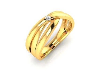 solitario nozze Fidanzamento donne squillare anelli sterlina stampabile diamante platino brillante gioielleria delicato luce oro bianca 3d print model - Mito3D