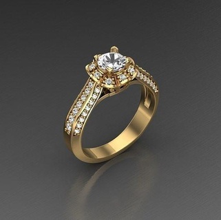 Solitär Hochzeit Engagement Frauen Ring Schmuck Ringe Gold Diamant druckbar Juwel Mode engagem Schönheit Silber 3d print model - Mito3D