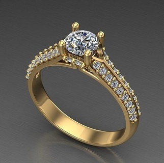 Solitär Hochzeit Engagement Frauen Ring Schmuck Ringe Gold Diamant druckbar Juwel Mode Schönheit engagem Silber 3d print model - Mito3D