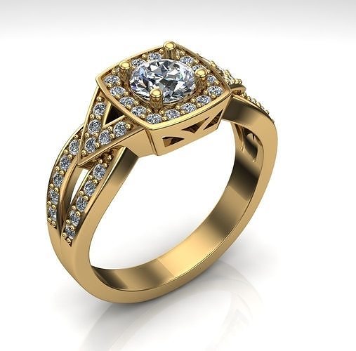 Solitaire düğün nişan KADIN yüzük takı yüzükler altın elmas yazdırılabilir gümüş mücevher moda güzellik angagem 3D print model - Mito3D