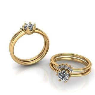 Solitär Hochzeit Engagement Frauen Ring Schmuck Ringe Gold druckbar Diamant Silber Juwel Mode Schönheit engagem 3d print model - Mito3D