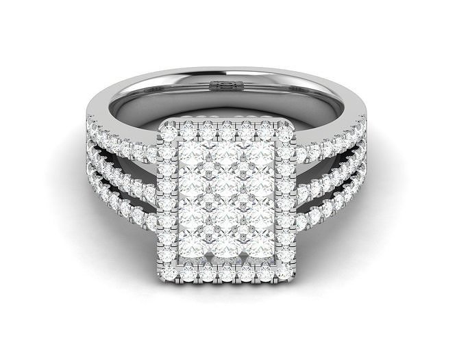 solitario nozze fidanzamento donne squillare anelli sterlina stampabile diamante platino brillante gioiello gioielleria argento delicato luce oro bianca 3D print model - Mito3D