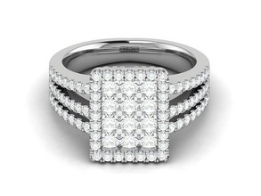 solitär hochzeit engagement frauen ring ringe sterling druckbar diamant platin brillant juwel schmuck silber zart licht gold weiß 3d print model - Mito3D