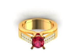 solitär hochzeit engagement frauen ring ringe sterling schmuck gold band juwel silber brillant diamant druckbar platin zart 3d print model - Mito3D