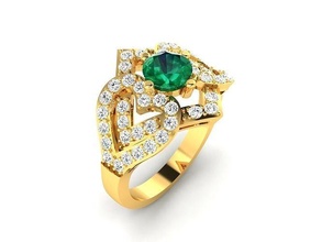 solitario Boda compromiso mujer anillo joyería joya banda oro diamante Moda anillos abultar colección 3d print model - Mito3D