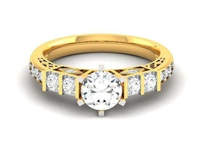 solitario nozze Fidanzamento donne squillare anelli gioiello gioielleria diamante stampabile oro luce peso minimalista wt argento 3d print model - Mito3D