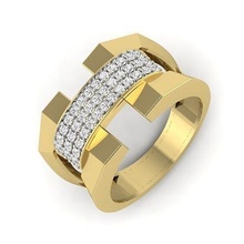 solitario nozze fidanzamento donne squillare 3d stampa modello gioielleria gruppo musicale womenring prezioso oro stampabile diamante moda anelli massa collezione 3d print model - Mito3D
