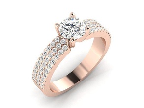 solitario nozze fidanzamento donne squillare 3dm 12 render stl gioielleria gruppo musicale womenring prezioso oro stampabile diamante moda anelli massa collezione 3d print model - Mito3D