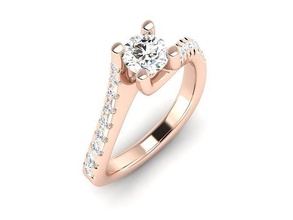solitario nozze fidanzamento donne squillare 3dm render gioielleria gruppo musicale womenring prezioso oro stampabile diamante moda anelli massa collezione 3d print model - Mito3D