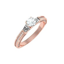 solitario Boda compromiso mujer anillo 3dm joyería joya banda oro diamante aureola anillos abultar colección 3d print model - Mito3D