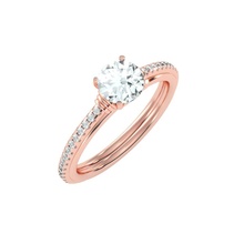 solitario Boda compromiso mujer anillo 3dm flor joyería joya banda precioso oro diamante Moda anillos abultar colección 3d print model - Mito3D