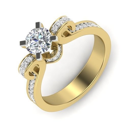 solitaire mariage engagement femmes bague 3dm rendre diamant or argent imprimable engagem bijoux mode beauté saphir vêtements émeraude bracelet gemme bijou 3D print model - Mito3D