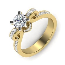 solitaire wedding engagement women ring 3dm render diamond gold silver printable engagem jewelry fashion beauty sapphire apparel emerald bangle gem jewel rings 3d print model - Mito3D