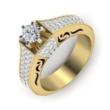 solitär hochzeit engagement frauen ring 3dm diamant gold silber druckbar engagem schmuck mode schönheit saphir kleidung smaragd armreif juwel ringe 3d print model - Mito3D