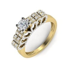 solitaire mariage engagement femmes bague 3dm rendre bijoux platine gemme précieux or luxe brillant anneaux argent imprimable diamant 3d print model - Mito3D