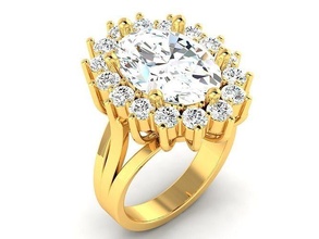 solitario nozze Fidanzamento donne squillare 3dm render anelli gemma gioiello gioielleria stampabile diamante argento oro sterlina bianca brillante platino taglia 3d print model - Mito3D