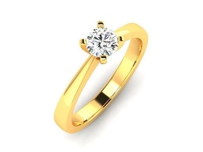 solitaire mariage engagement femmes bague 3dm rendre bijoux platine précieux luxe gemme or argent imprimable diamant brillant carat anneaux 3d print model - Mito3D