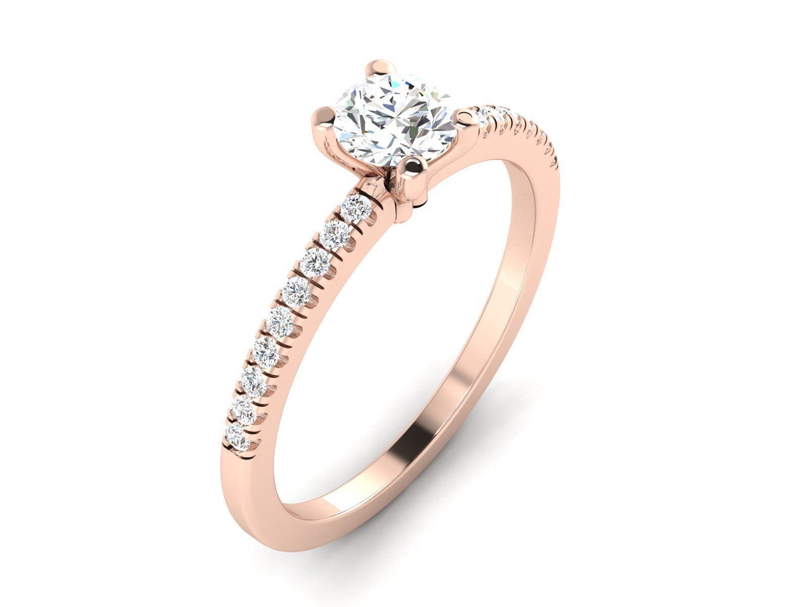 solitário Casamento noivado mulheres anel 3dm render joalheria banda feminino precioso ouro imprimível diamante moda argolas massa coleção 3D print model - Mito3D