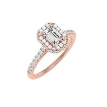 solitario Boda compromiso mujer anillo 3dm joyería joya banda oro diamante aureola anillos abultar colección 3d print model - Mito3D