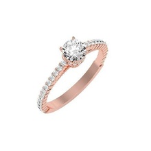 solitário Casamento noivado mulheres anel 3dm render flor joalheria banda feminino precioso ouro diamante moda argolas massa coleção 3d print model - Mito3D