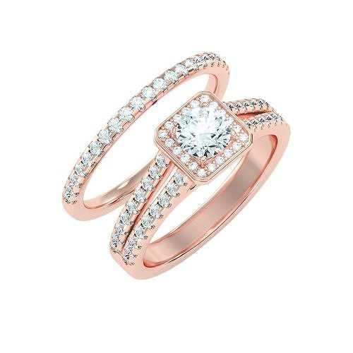 solitário Casamento noivado mulheres anel 3dm render detalhe joalheria banda feminino ouro diamante moda argolas massa coleção 3D print model - Mito3D