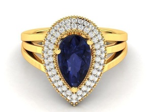 solitario boda compromiso mujer pera anillo 3dm stl obj fbx oro cubano miami plata joyería diamante joya enganchar canalla moda belleza platino brillante anillos 3d print model - Mito3D