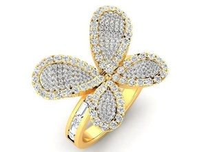 solitario boda compromiso mujer anillo 3dm stl obj fbx aureola joyería joya diamante imprimible moda oro plata pera pera anillos libra esterlina 3d print model - Mito3D