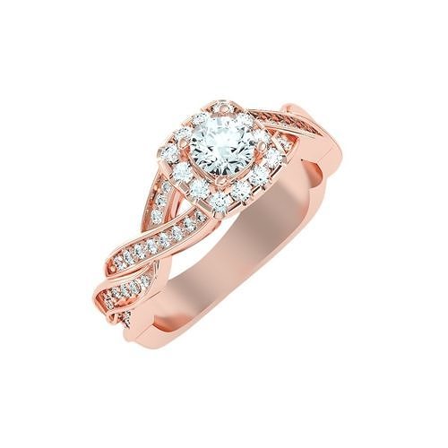 solitaire wedding engagement women ring 3dm stl render jewelry band womenring gold diamond halo rings bulk collection dimaond 3D print model - Mito3D