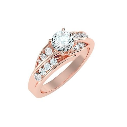 solitaire mariage engagement femmes bague 3dm stl rendre bijoux bande femme or diamant Halo anneaux masse collection 3D print model - Mito3D