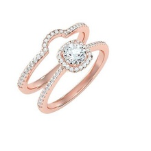 solitário Casamento noivado mulheres anel 3dm stl render joalheria banda feminino ouro diamante aréola argolas massa coleção 3d print model - Mito3D
