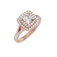 solitario boda compromiso mujer anillo 3dm stl joyería joya banda oro diamante aureola anillos abultar colección 3d print model - Mito3D