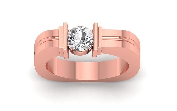 solitario Boda compromiso mujer anillos joyería joya anillo banda diamante abultar colección imprimible 3D print model - Mito3D