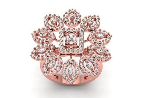 solitario Boda compromiso mujer anillos flor anillo libra esterlina imprimible diamante platino brillante joya joyería plata delicado ligero oro blanco 3d print model - Mito3D