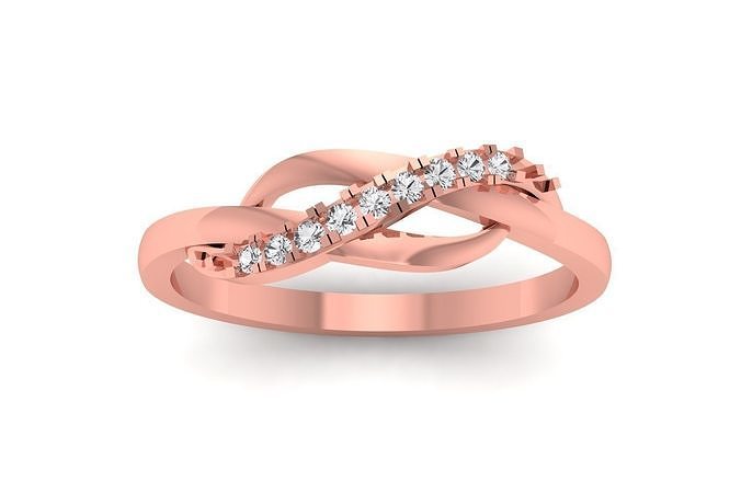solitario Boda compromiso mujer anillos retorcido anillo libra esterlina imprimible diamante platino brillante joya joyería plata delicado ligero oro blanco 3D print model - Mito3D