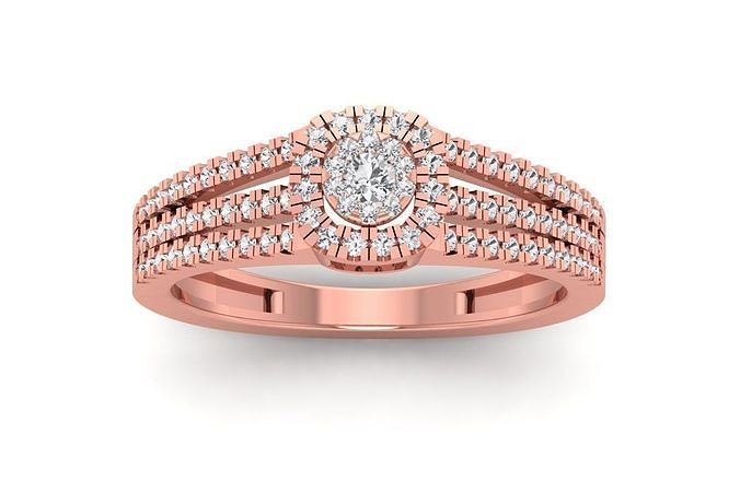 solitario nozze Fidanzamento donne gruppo musicale anelli gioielleria squillare womenring diamante massa collezione 3D print model - Mito3D
