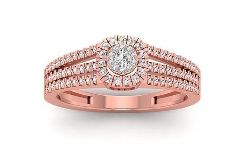 solitario Boda compromiso mujer banda anillos joyería joya anillo diamante abultar colección 3d print model - Mito3D