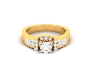 Solitär Hochzeit Ring Schmuck Gold Silber druckbar Diamant Juwel Engagement Mode Ringe brillant Sterling engagem 3d print model - Mito3D