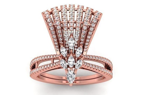 solitario Boda mujer anillos joyería joya anillo banda aureola abultar colección diamante compromiso imprimible 3d print model - Mito3D