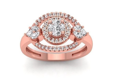 solitaire wedding women rings trendy beautiful cluster fashion ring diamond charm jewelry stylish designer statement lightweight fancy shape jewellery signet engagement initial 3d print model - Mito3D