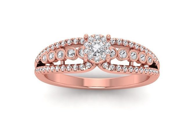 solitário Casamento mulheres argolas joalheria anel banda feminino diamante massa coleção noivado imprimível 3D print model - Mito3D